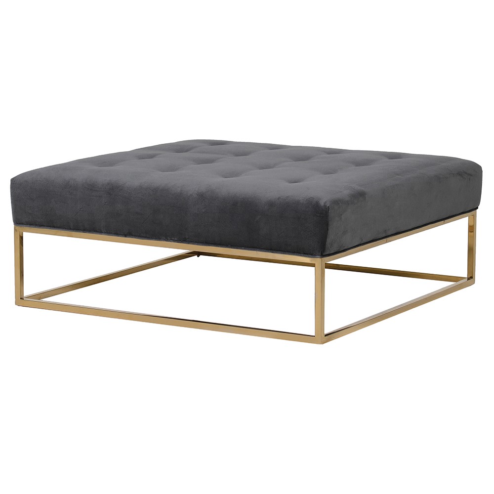 Grey Velvet Ottoman Coffee Table