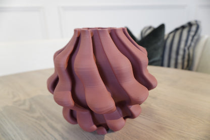 Burgundy 3D Printed Vase