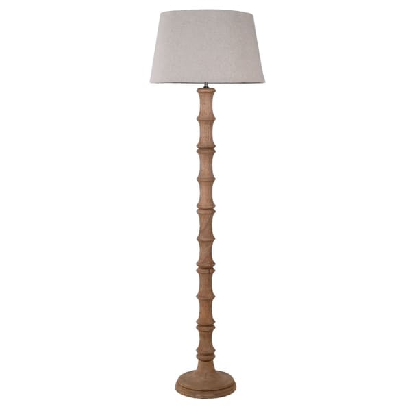 Bamboo Effect Floor Lamp with Shade