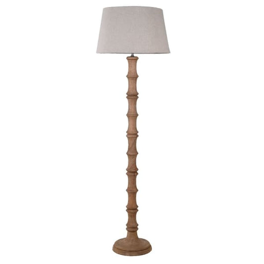Bamboo Effect Floor Lamp with Shade