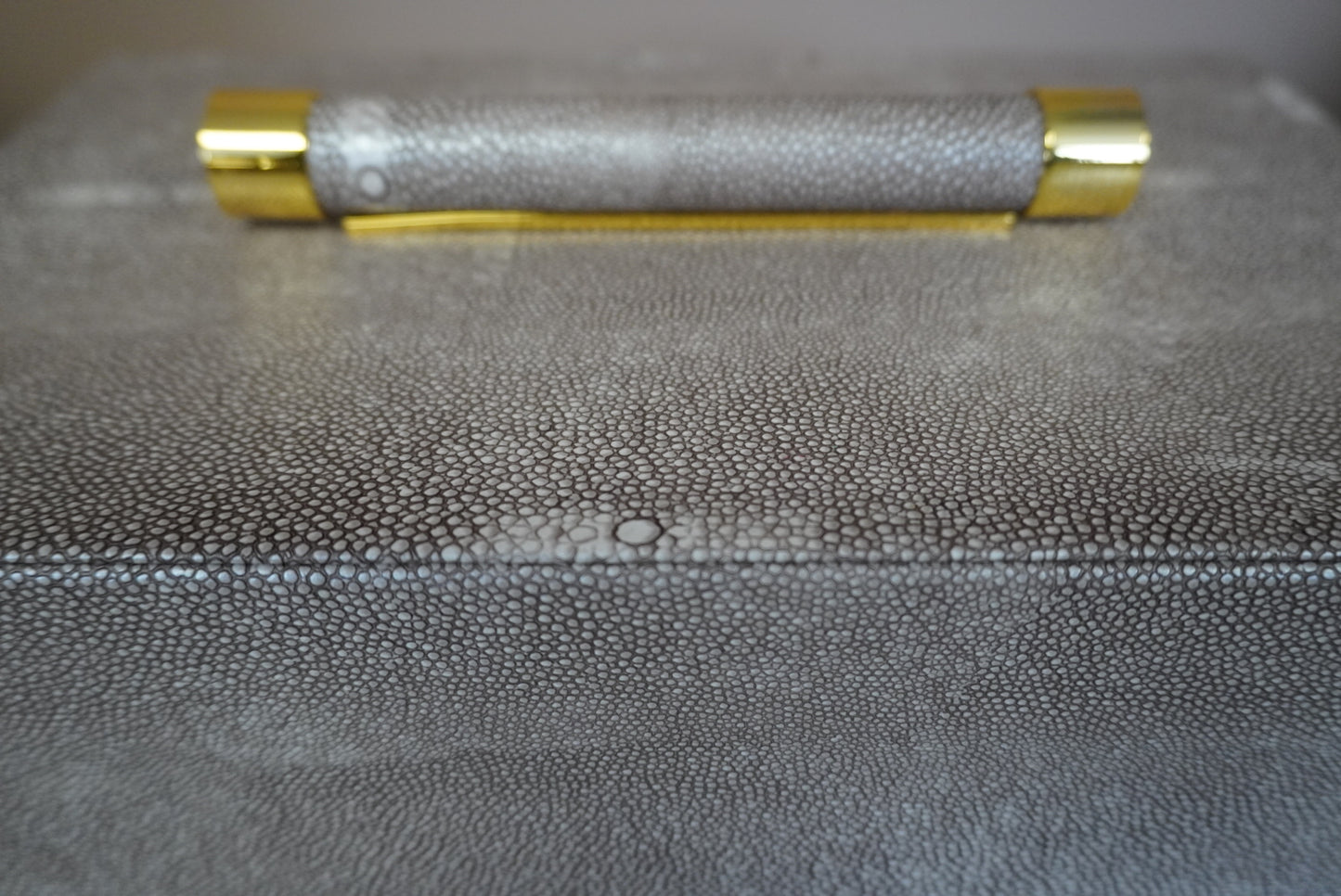 Set of 2 Faux Shagreen Trinket Boxes