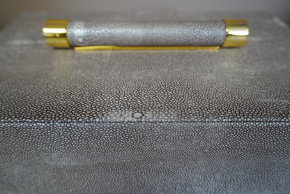 Set of 2 Faux Shagreen Trinket Boxes