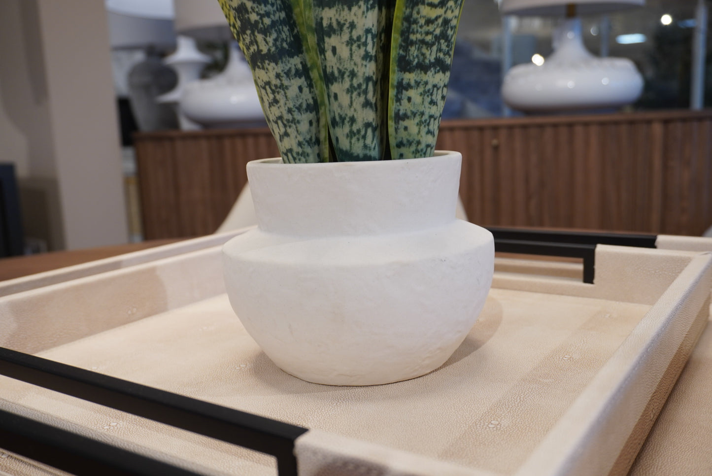Faux Snake Plant in Ceramic Pot