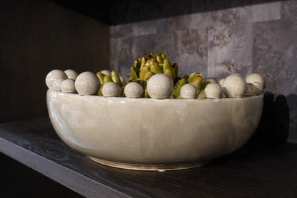 Decorative Cream Bobble Edged Bowl
