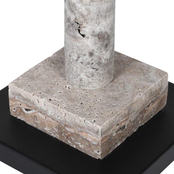 Black Marble Table Lamp with Metal Shade
