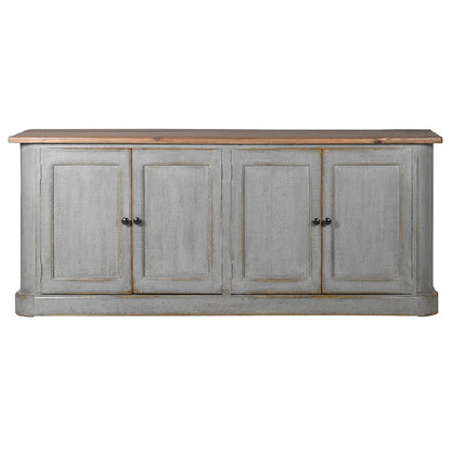 Distressed Grey 4 Door Sideboard