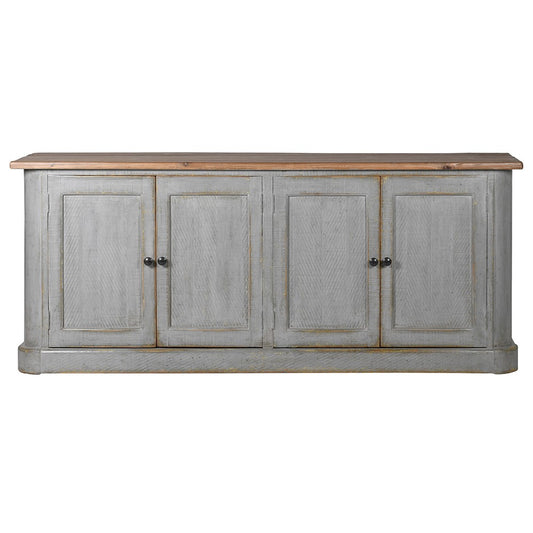 Distressed Grey 4 Door Sideboard