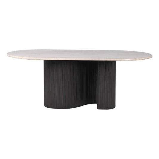 Travertine Top Curve Dining Table