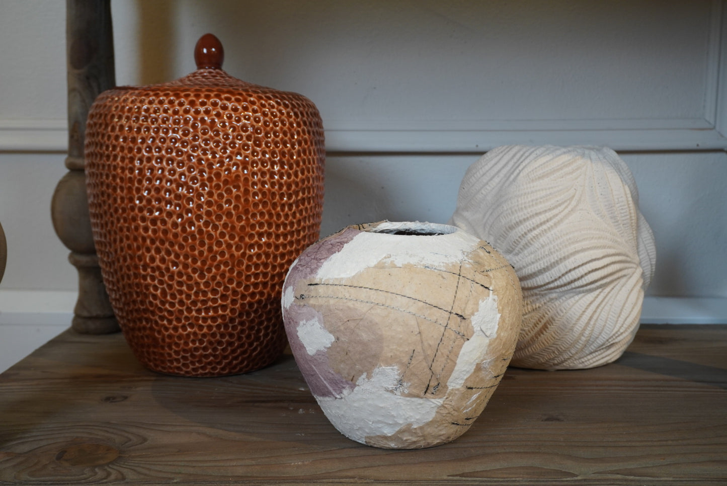 Orange Red Mosaic Jar