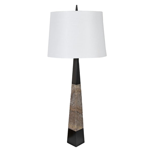 Tapered Marble Table Lamp with Shade