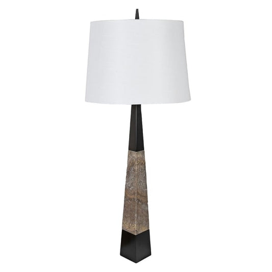 Tapered Marble Table Lamp with Shade