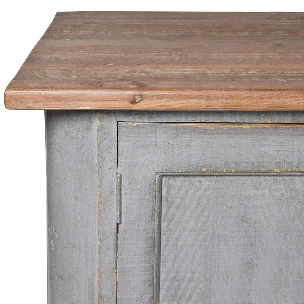 Distressed Grey 4 Door Sideboard