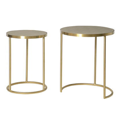 Maxim Nest of 2 Sage Faux Shagreen Side Tables