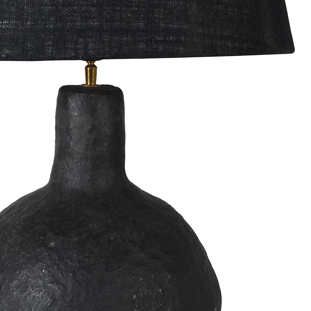 Black Eco Table Lamp with Jute Shade
