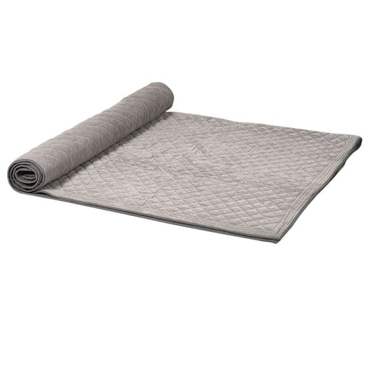 6ft. Super King-size Warm Grey Cotton Velvet Bedspread