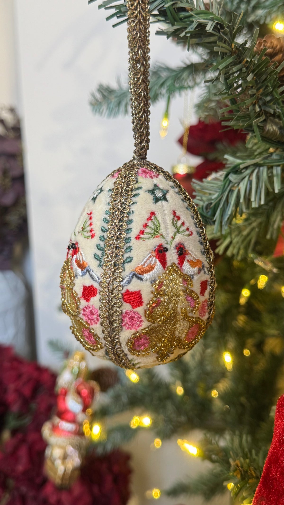 Beaded Oval Baubles