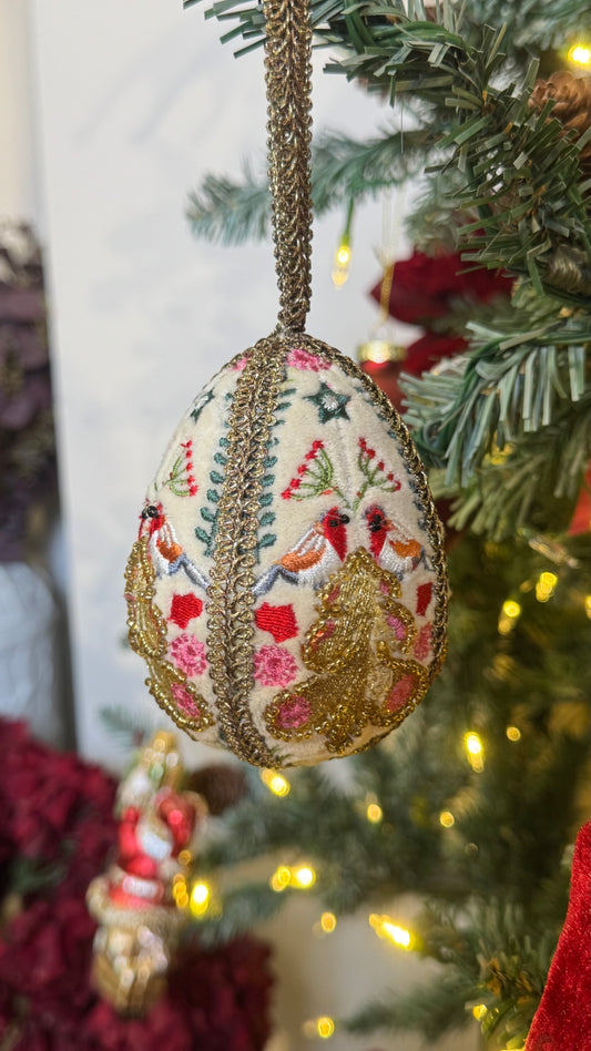 Beaded Oval Baubles