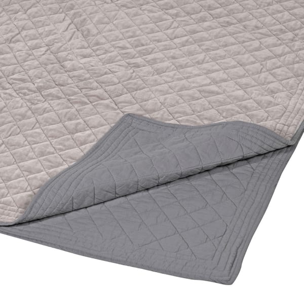 6ft. Super King-size Warm Grey Cotton Velvet Bedspread