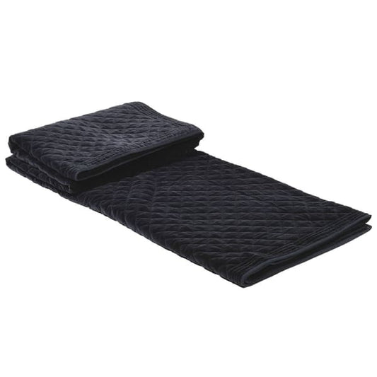 6ft. Super King-size Black Cotton Velvet Bedspread