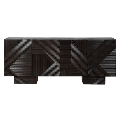 Milan Abstract Fluted 4 Door Sideboard