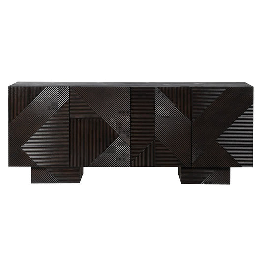 Milan Abstract Fluted 4 Door Sideboard