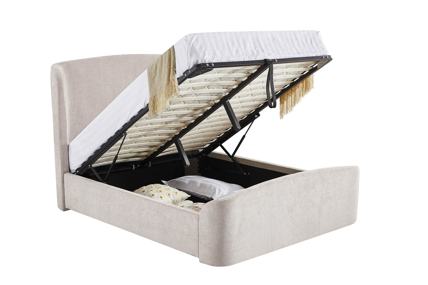 Palma Cream Kingsize Ottoman Bedframe