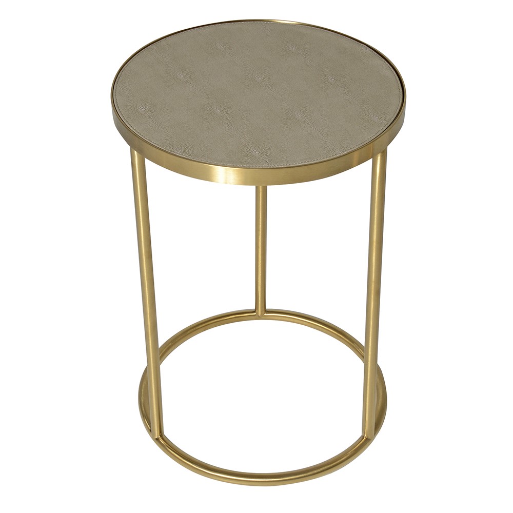 Maxim Nest of 2 Sage Faux Shagreen Side Tables