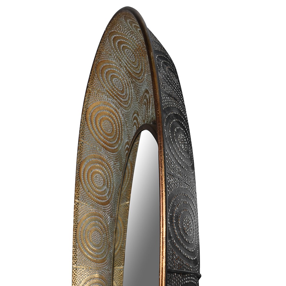 Gold Mesh Round Wall Mirror