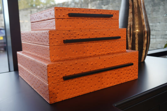 Set of 3 Burnt Orange Boxes