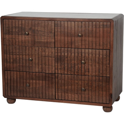 Falun Wooden 6 Drawer Chest with Marble Top