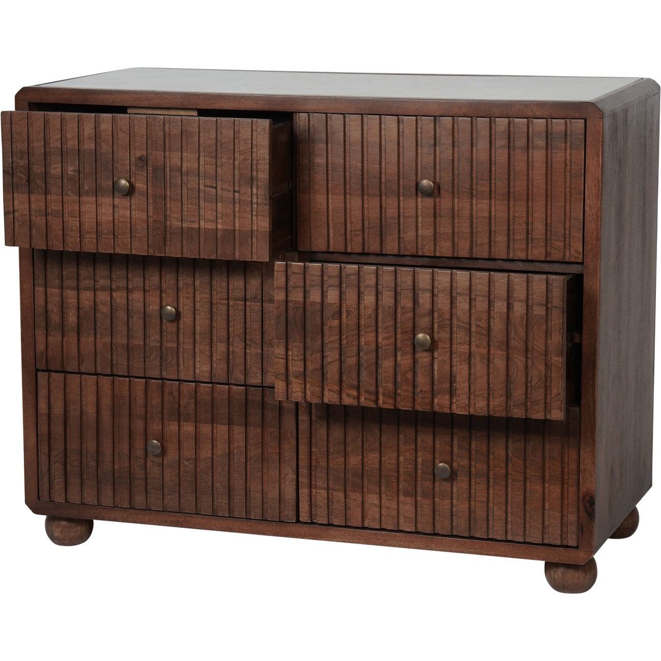 Falun Wooden 6 Drawer Chest with Marble Top