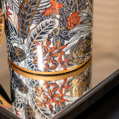 Leaf Print Lidded Jar