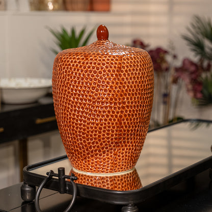 Orange Red Mosaic Jar