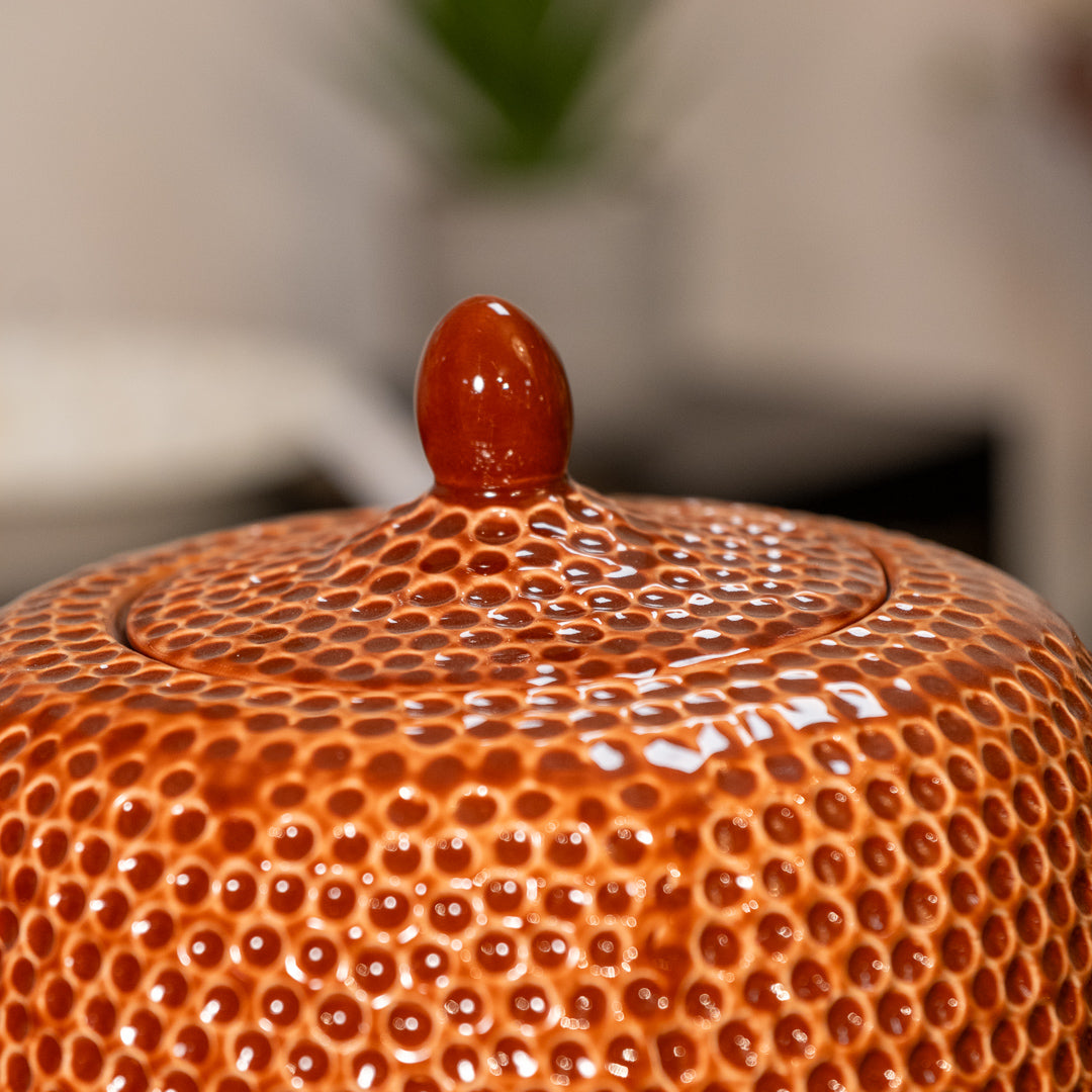 Orange Red Mosaic Jar
