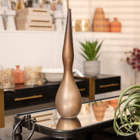 Small Sandblasted Glass Thin Curve Vase