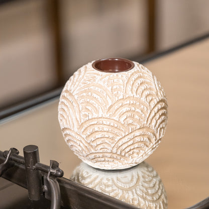 Set of 3 Scalloped Candle Holders