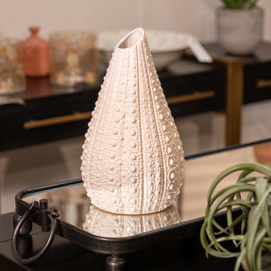 Urchin White Vase