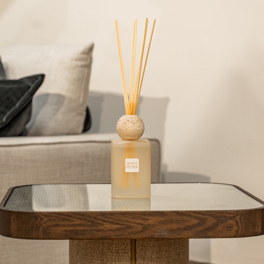 Sences Large Extra Petra Reed Diffuser with Travertine Ball Top