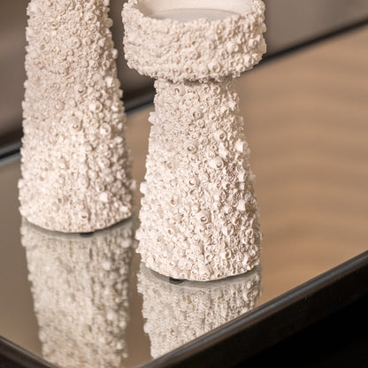 White Barnacle Candle Holder
