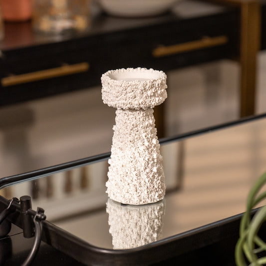 White Barnacle Candle Holder