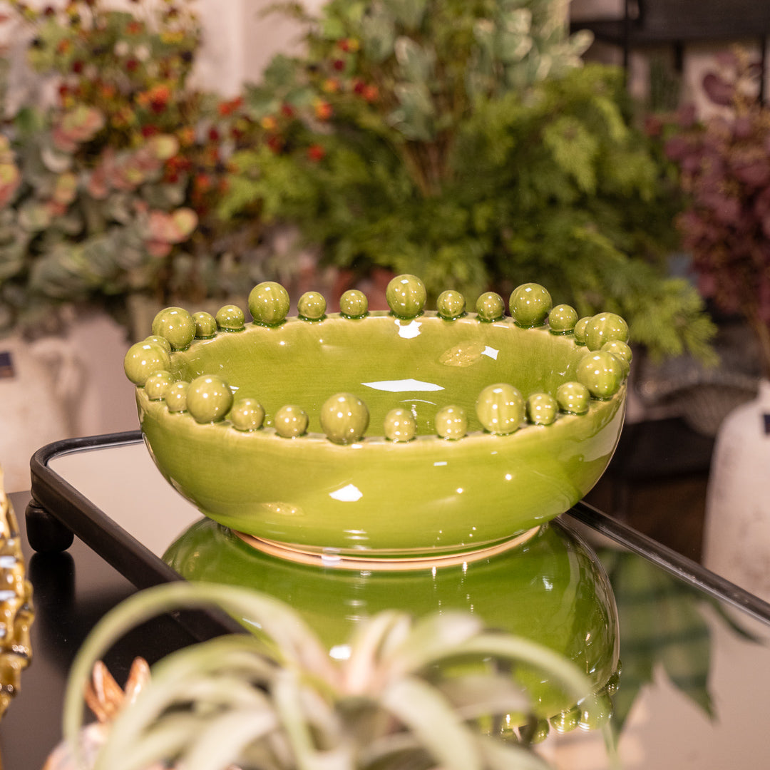 Green Bobble Edged Bowl