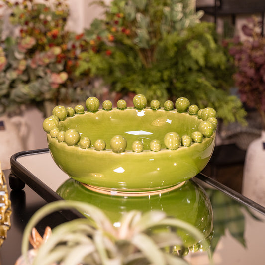 Green Bobble Edged Bowl
