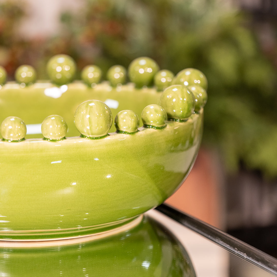 Green Bobble Edged Bowl