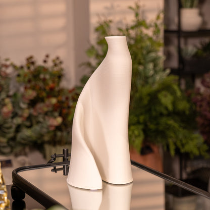 Large White Ciana 3D Printed Vase