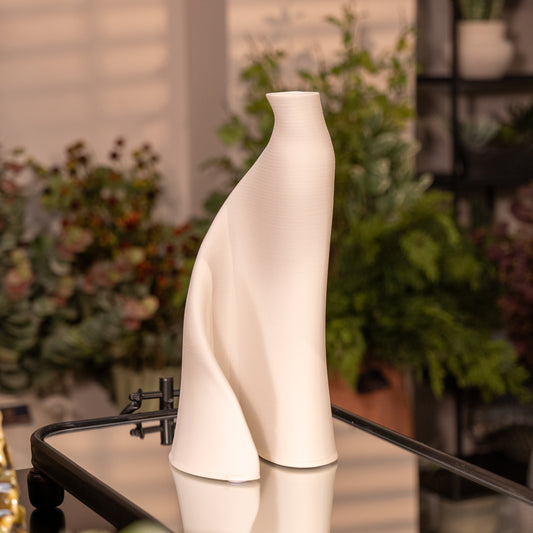 Large White Ciana 3D Printed Vase
