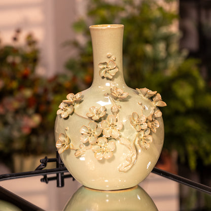Handmade Celadon Blossom Vase