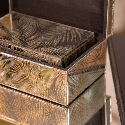 Set of 2 Mirrored Palm Jewellery Boxes
