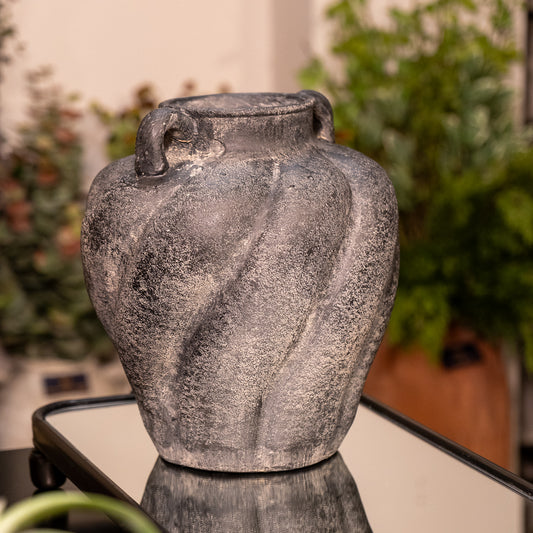 Antique Black Twirl Vase