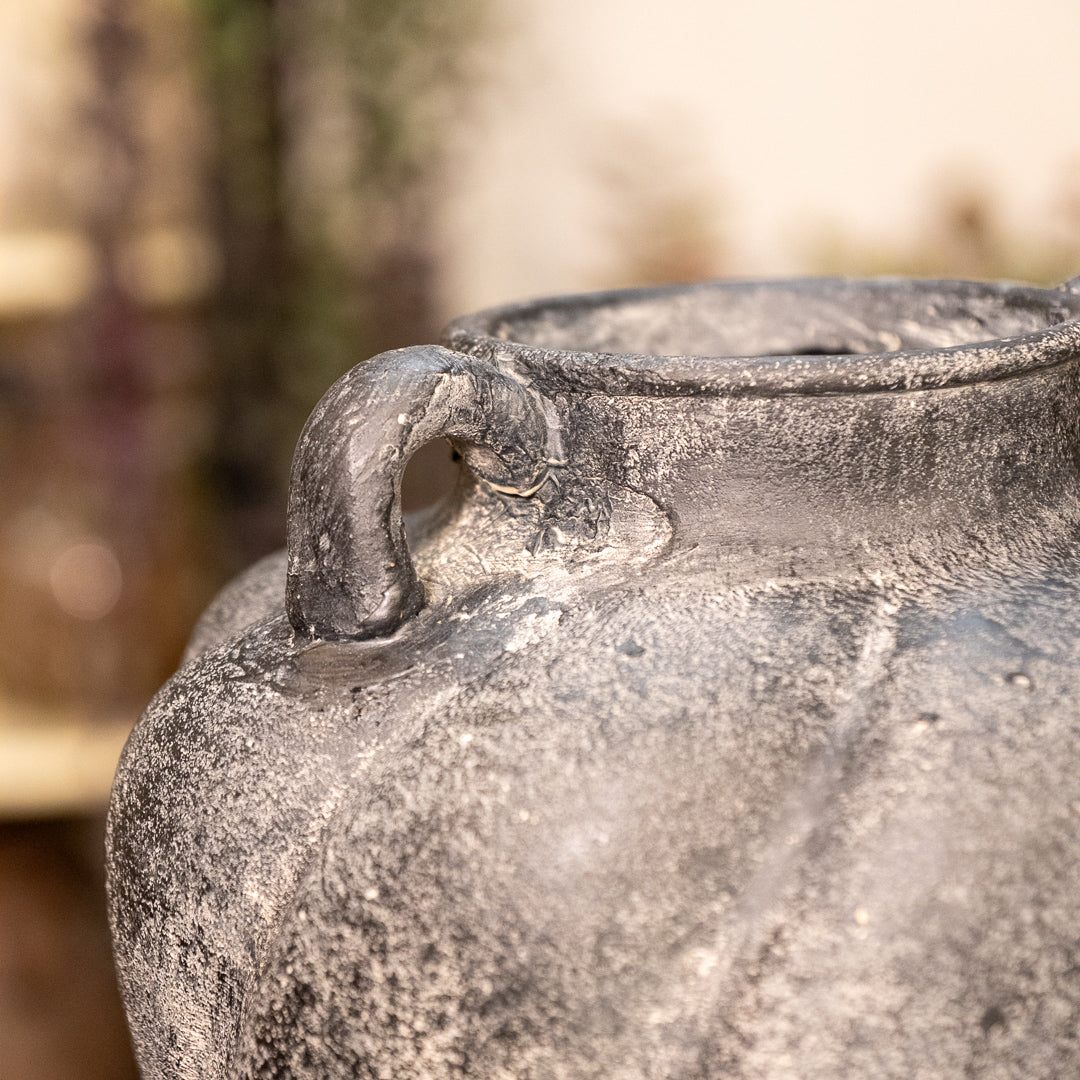 Antique Black Twirl Vase
