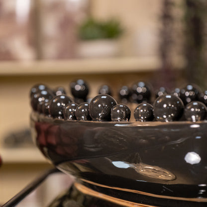 Black Oval Bobble Edged Bowl